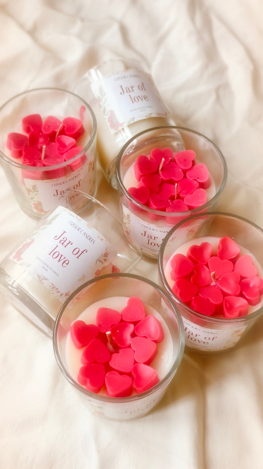 Mini hearts Jar Candle